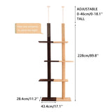 H228-274cm Pet Cat Tree Scratcher Post Adjustable