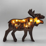 Wooden Animal Wolf Statue Creativity