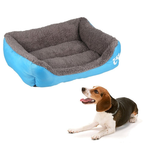 Pet Bed Blue FleeceSoft Warm Cozy