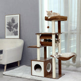 Luxury Cat Tree House Tower with Cabinet