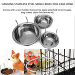 Stainless Steel Pet Bowl Food Water Drinking Cage