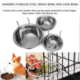 Stainless Steel Pet Bowl Food Water Drinking Cage