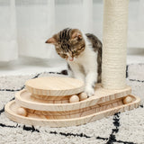 Interactive Wooden Cat Toy Double Layer