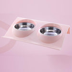 Double Pet Bowls Food Water Feeder