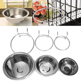 Stainless Steel Pet Bowl Food Water Drinking Cage