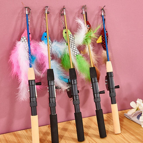 Stick Feather Wand Toys Cat Interactive