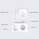 Plastic Cat Gravity Water and Food Bowls