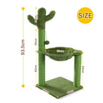 2 Size Cactus Style Cat Tree House Climbing Stratching