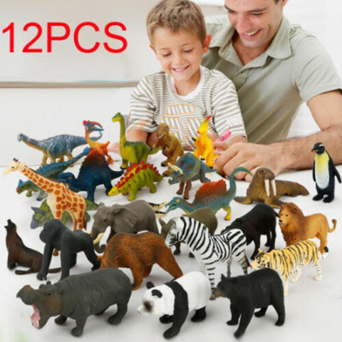 12pcs Simulation Wild Animal Model Realistic