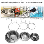 Stainless Steel Pet Bowl Food Water Drinking Cage