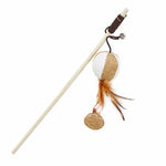 Pet Teaser Toys Feather Wood Rod Mouse
