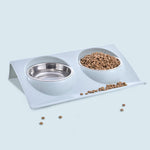 Double Pet Bowls Food Water Feeder