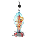 Colorful Hummingbird Pet Feeder Hand Blown Glass