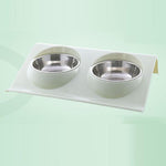 Double Pet Bowls Food Water Feeder