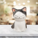 Miniature Porcelain Cat Posture Figurine  Statue