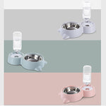 Automatic Pet  Cat dog Feeder Bowls Water Dispenser  Kitten Drinking Bowl Dogs Feeder Food Dish Stainless Steel Pet Bowl Goods
