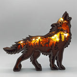 Wooden Animal Wolf Statue Creativity