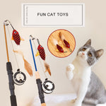 Retractable Cat Toy Fish Type Telescopic Feathers