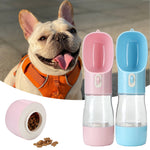 2 in 1 food feeding water dispenser dog water bottle