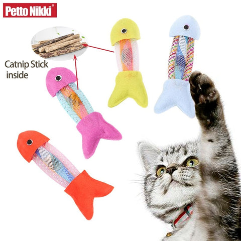 New Fish Shape Cat Toys With Naturl Catnip Stick