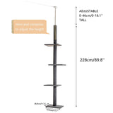 H228-274cm Pet Cat Tree Scratcher Post Adjustable