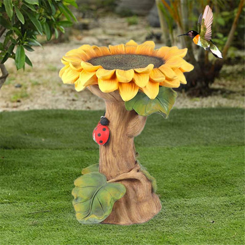 Polyresin Sunflower Bird Bath Feeder