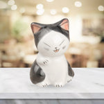 Miniature Porcelain Cat Posture Figurine  Statue