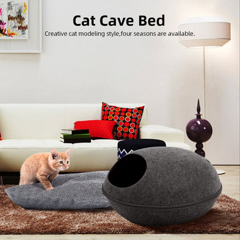 Cat Bed Cave Sleeping Bag Zipper Egg Shape