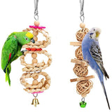 8Pcs/Set Bird Parrot Toys Wooden Hanging Swing