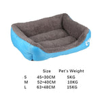 Pet Bed Blue FleeceSoft Warm Cozy