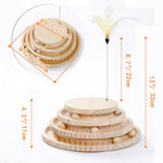 Interactive Wooden Cat Toy Double Layer