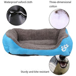 Pet Bed Blue FleeceSoft Warm Cozy