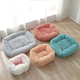 Dog Bed Sofa Long Plush Square Kennel