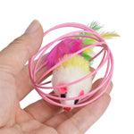 1pc Pet Toy Funny Mouse In Cage Interactive