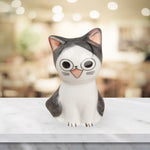 Miniature Porcelain Cat Posture Figurine  Statue