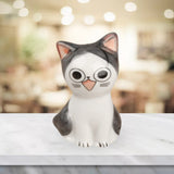 Miniature Porcelain Cat Posture Figurine  Statue