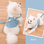 Harness Collar For Pet Spitz Vest+Leash 2 Pcs