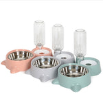 Automatic Pet  Cat dog Feeder Bowls Water Dispenser  Kitten Drinking Bowl Dogs Feeder Food Dish Stainless Steel Pet Bowl Goods