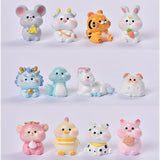 1PC Mini Zodiac Mouse Rabbit Tiger Dragon Animal