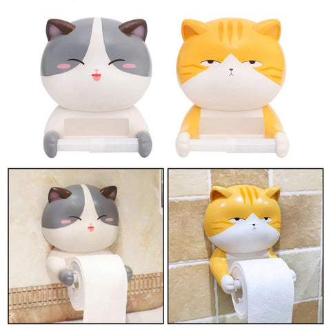 Cute Cat Toilet Paper Holder for Roll Cards