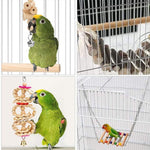 8Pcs/Set Bird Parrot Toys Wooden Hanging Swing