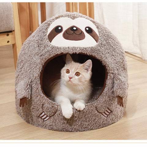 Cat Bed House Sloth Pet Nest Pad