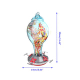 Colorful Hummingbird Pet Feeder Hand Blown Glass
