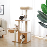 Luxury Cat Tree House Tower with Cabinet