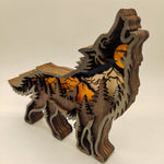 Wooden Animal Wolf Statue Creativity