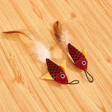 Retractable Cat Toy Fish Type Telescopic Feathers