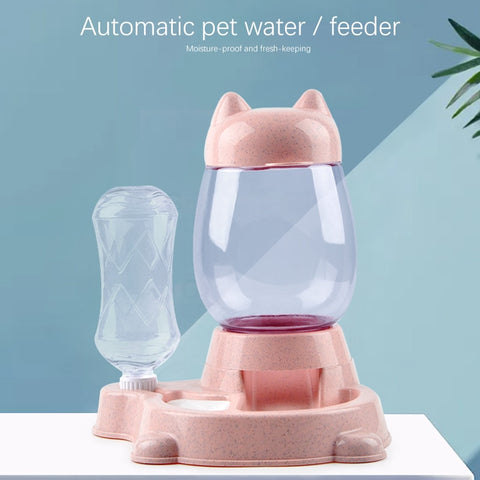 2.2L Pet Automatic Feeder Drinking Bowl For Dogs