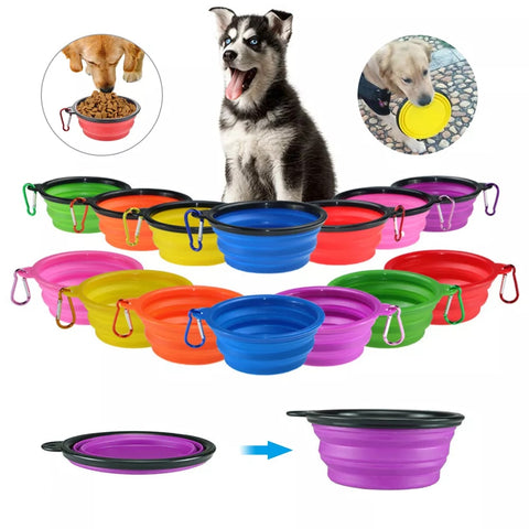 Dog Travel Silicone Bowl Portable Foldable