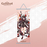 Genshin Impact Hutao Ganyu Scroll Canvas Wall Hanging Painting Home Decor Anime Poster Wall Art Room Decoration Gift