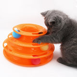 Interactive Tower Cat Toy Turntable Roller Balls